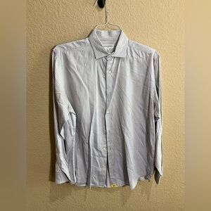 Banana Republic Men's Light Gray Striped Dress Shirt